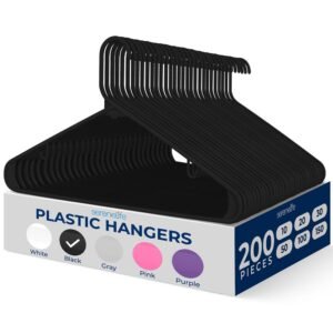 Non-Slip Plastic Hangers - SLHPLBLK200