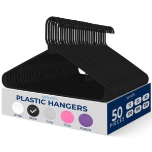 Non-Slip Plastic Hangers - SLHPLBLK50