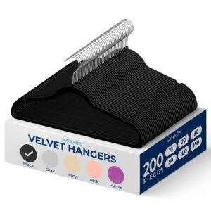 VELVET SUIT HANGERSBLACKPACK OF 200 - SLHVEL200