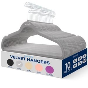 Non-Slip Velvet Hangers - SLHVELGRY10