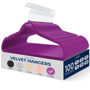Non-Slip Velvet Hangers - SLHVELPURP100