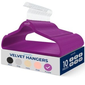 Non-Slip Velvet Hangers - SLHVELPURP10