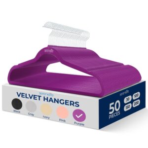 Non-Slip Velvet Hangers - SLHVELPURP50