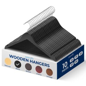 Non-Slip Wooden Hangers - SLHWDBLK10