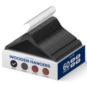 Non-Slip Wooden Hangers - SLHWDBLK60
