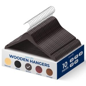 Non-Slip Wooden Hangers - SLHWDBRWN10