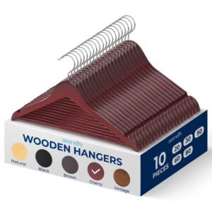Non-Slip Wooden Hangers - SLHWDCHRY10