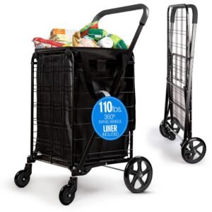 Foldable Shopping Cart With Cart Liner - SLSPCART60