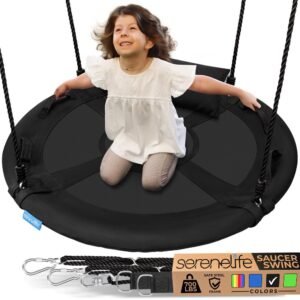 40" Saucer Swing with Pillow and Handles - SLSWNG901BK