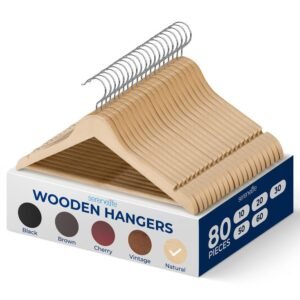 WOODEN HANGERNATURALPACK OF 80 - SLWDD85