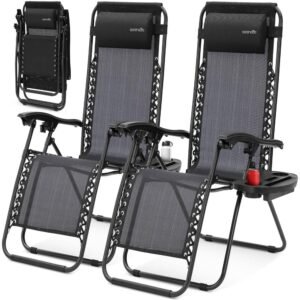 Adjustable Zero Gravity Chair Set - SLZGHBLK55.5