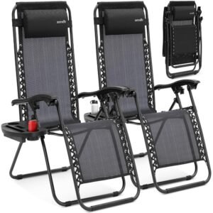 Adjustable Zero Gravity Chair Set - SLZGHBLK55