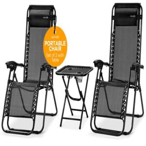 Adjustable Zero Gravity Chair Set - SLZGHTBBK78.5