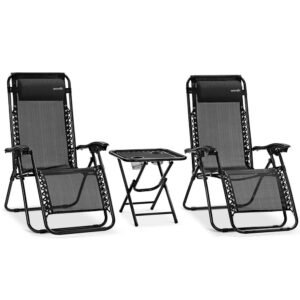 Adjustable Zero Gravity Chair Set - SLZGHTBBK78
