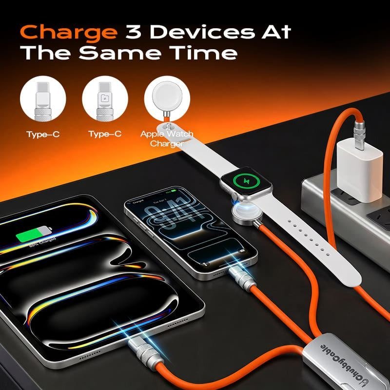 ChubbyCable Tri-Flex 100W 三合一数据线 Apple Watch - Image 6
