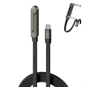 Sideways 2-in-1 Phone Charger Cable with Stand, 240W Type-C