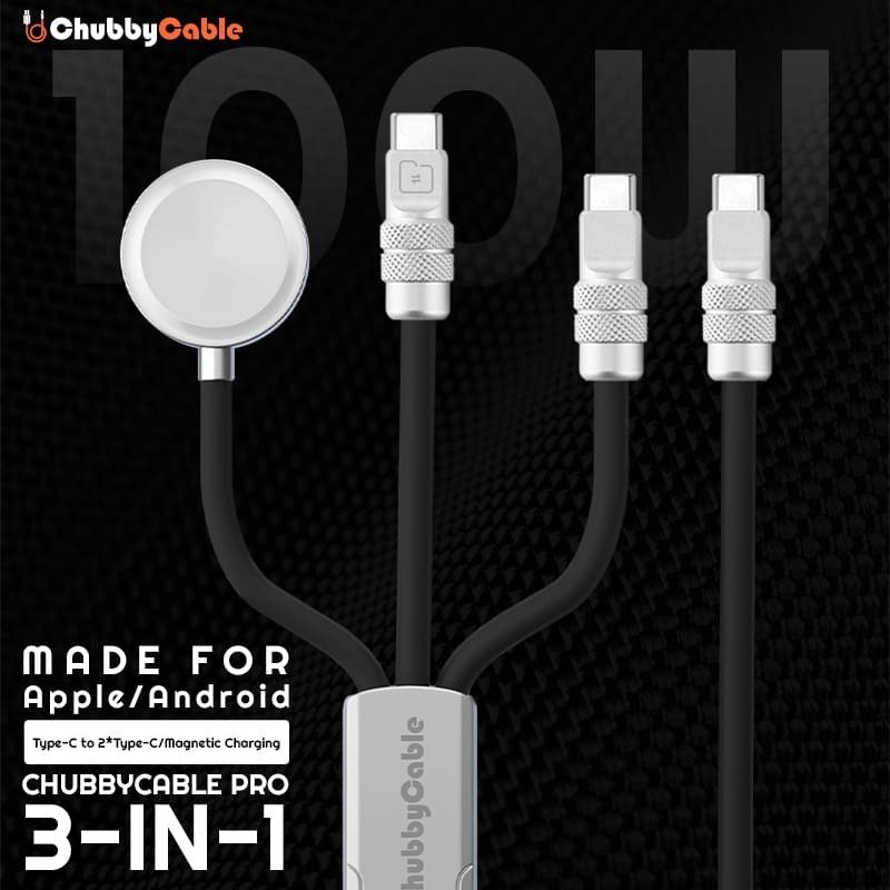 ChubbyCable Tri-Flex 100W 三合一数据线 Apple Watch