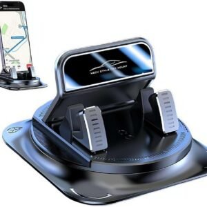 360° Rotating Car Phone Mount for Dashboard,Automatic Locking Anti-Slip Base,Single-Hand Operation Smartphone Holder for Hands-Free Navigation,No Shocking & Auto Locking for Various Smarphones