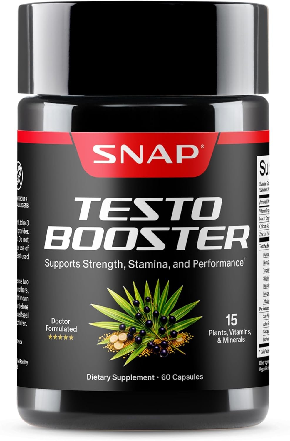 Snap Supplements Big Boy Bundle, Daily Men's Health Support, 90 Caps. Each | Includes Prostate Health with Saw Palmetto for Men, Testo Booster for Men & Nitric Oxide Booster, Vegan, Non-GMO, Gluten-Free