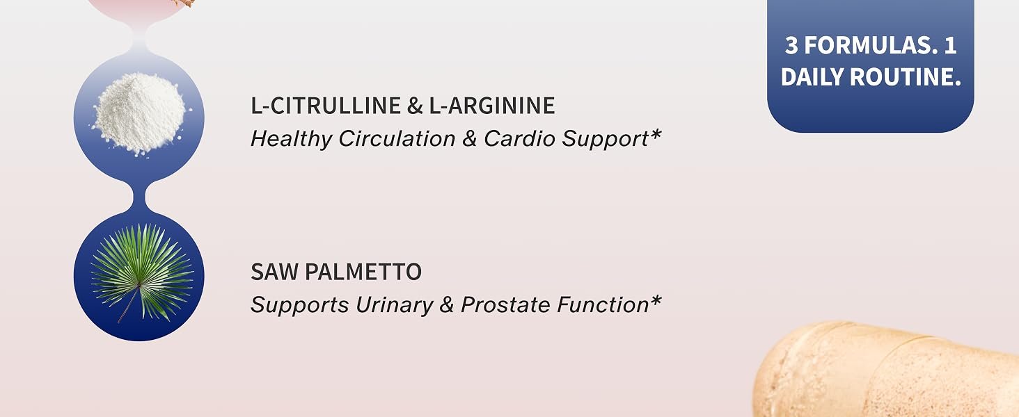 l citrulline l arginine saw palmetto support healthy circulation heart urinary tone