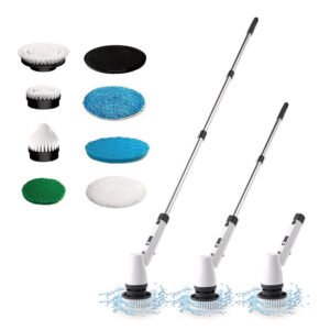 Keromee WS-101 Rechargeable Cordless Electric Spin Scrubber Shower Bathroom Water-proof Cleaning Brush Tools Household Multi-function Cleaning Tool floor polisher mop
